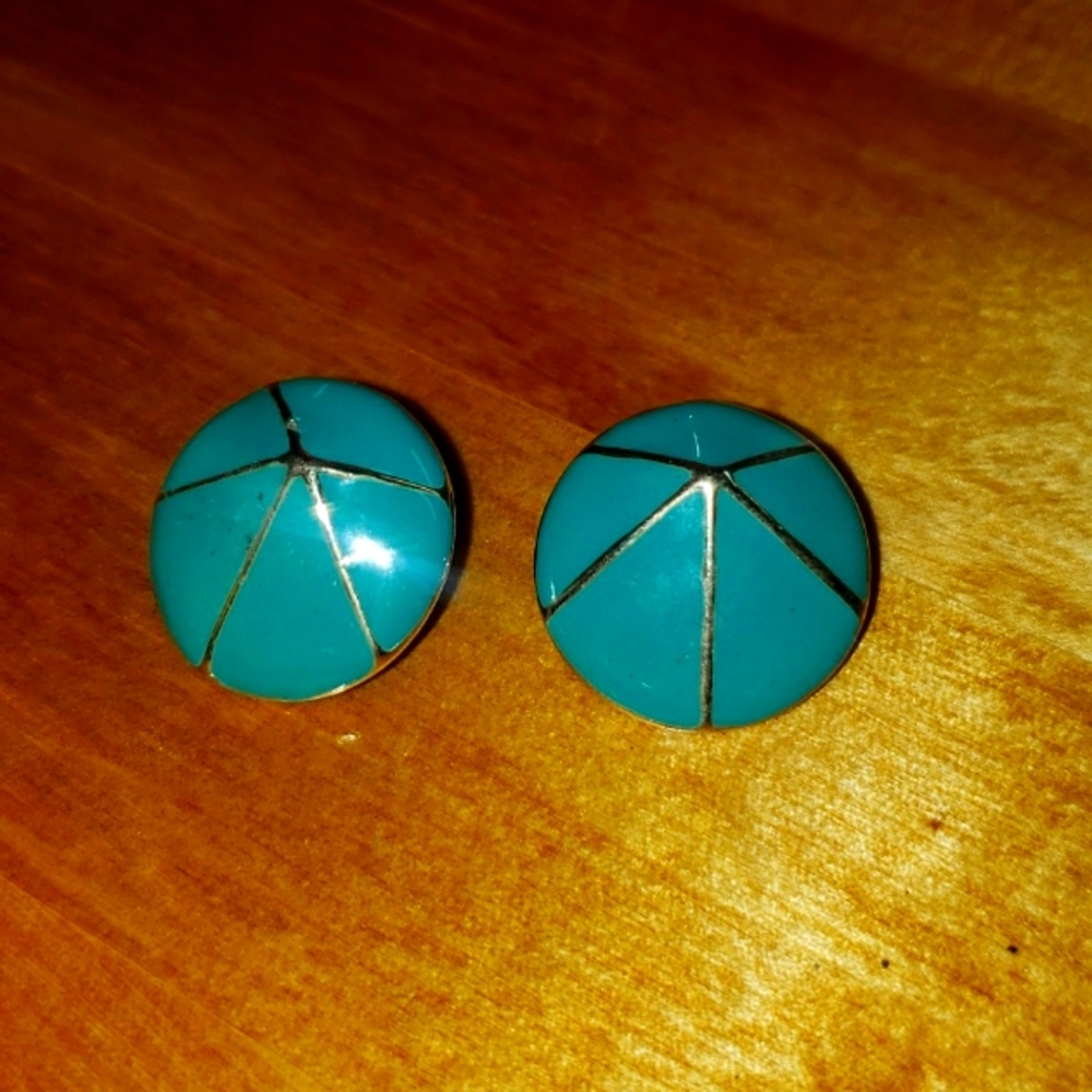 Turquoise Enamel earrings